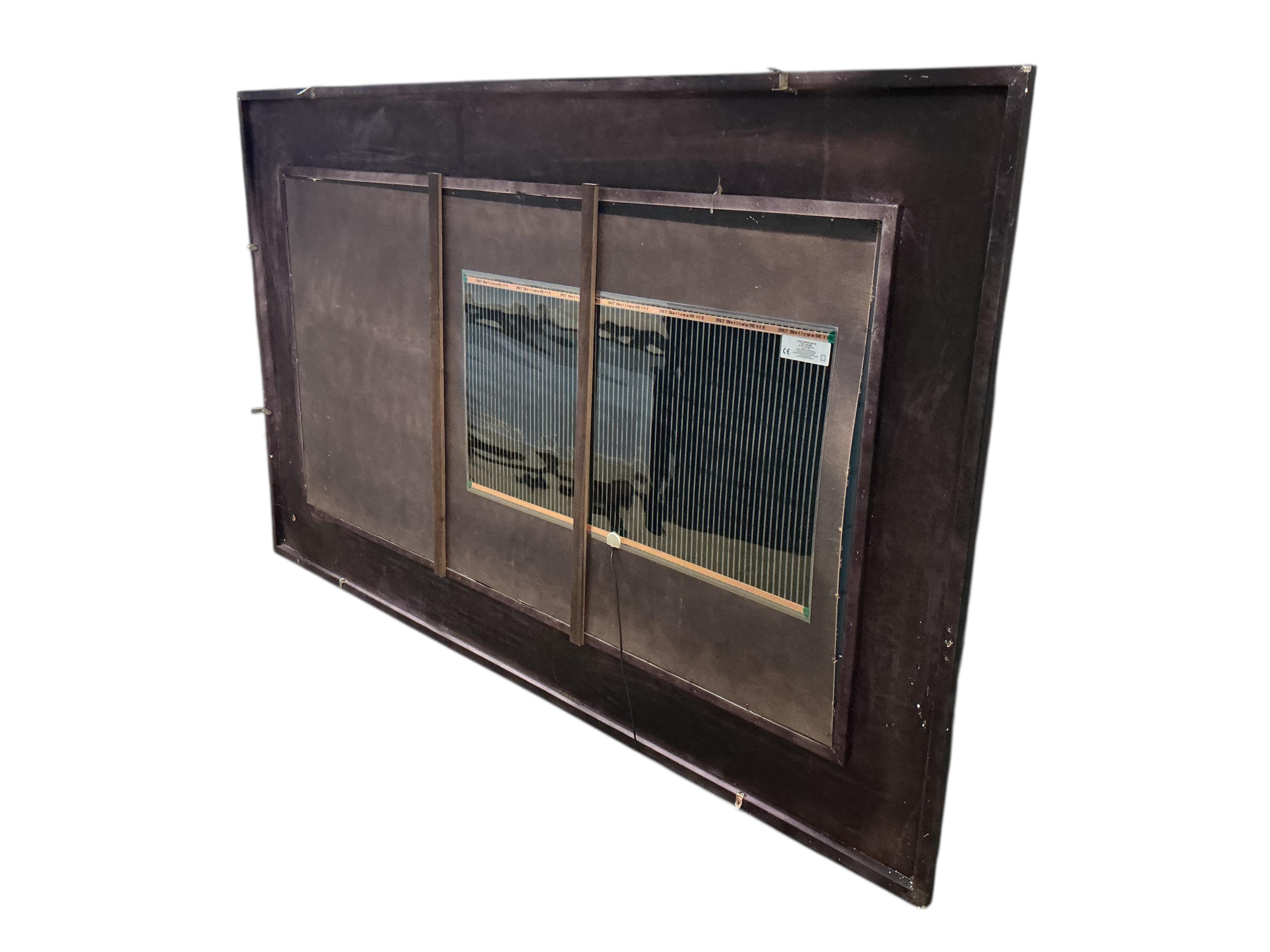 A large Victorian style 'Heritage' rectangular black painted wall mirror, width 226cm, height 136cm